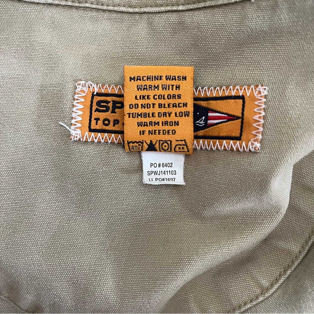 Sperry Top-Sider Khaki Canvas Chore Jacket | Menβs L Utility Field Coat - Picture 11 of 15